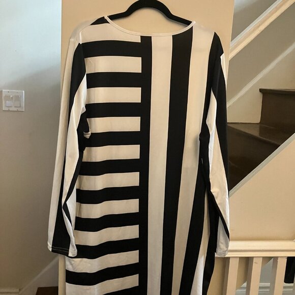 Black and White Stripes Two Ways Dress - Picture 2 of 3